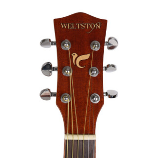 威尔斯顿（WELTSTON）40寸初学者入门民谣木吉他乐器 云杉单板款 WS-40SG原木色亮光