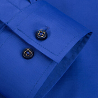 猫人（MiiOW）男士衬衫商务休闲弹力免烫纯色长袖衬衫QT2022-CS59宝蓝3XL