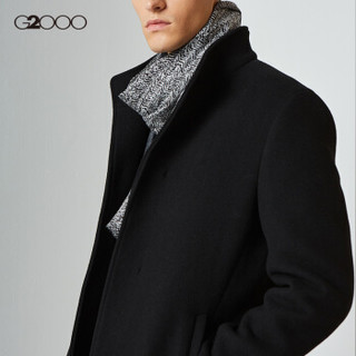 G2000 男装中长款毛呢大衣新款羊毛立领标准型休闲青年款外套 00020807