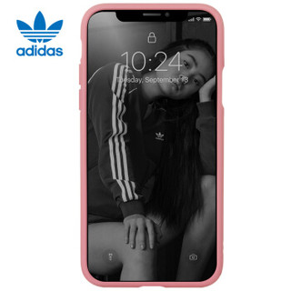 adidas（阿迪达斯）新品苹果iPhone X/Xs 5.8英寸手机壳保护套 三条杠防滑防摔 时尚Gazelle系列 初恋粉