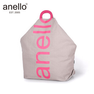 anello 阿耐洛 时尚大logo棉质帆布两用手提包单肩包S0061粉灰拼接色