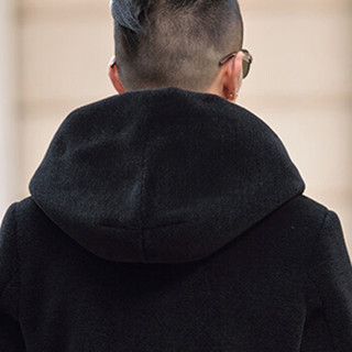 金盾（KIN DON）羊绒皮衣 新品男士时尚连帽皮衣外套1616-1701黑色XL