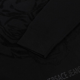 VERSACE JEANS 范思哲 奢侈品 男士黑色混纺圆领虎头图案长袖针织衫 B5GSA826 50207 899 XXL码
