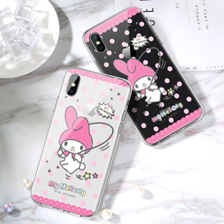 Hello Kitty 苹果iPhonex/xs手机壳 苹果X/Xs卡通保护套 全包透明硅胶防摔软壳 欢喜美乐蒂