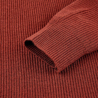海澜优选长袖针织衫2018秋季新品男士纯色中领加厚套头毛衣FNZAJ38012A红棕(30)