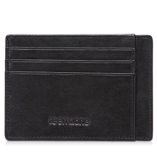 teemzone 男士卡包头层牛皮超薄名片夹迷你零钱包证件包  K863黑色