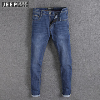 吉普（JEEP）牛仔裤男 2019春季新款商务绅士简约修身直筒牛仔裤 2010 蓝色 29