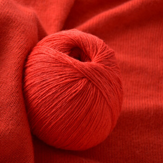 牧心 羊绒线毛线 21/3中粗线 手编机织均可 婴儿宝宝毛线 围巾线Z04 橘黄色