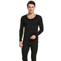 JOCKEY 秋衣秋裤男棉质保暖内衣套装情侣款舒适柔软贴身套装 J1511405001L 001黑色男款 L