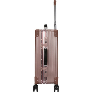 瑞世（SUISSEWIN） 铝框拉杆箱 万向静音轮旅行箱 商务出差行李箱登机箱 SN7611 20英寸 藕粉色