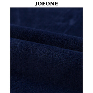 九牧王（JOEONE）长袖衬衫 男士冬季加绒保暖方领衬衣商务职业男装165/88A藏青色JC385135T