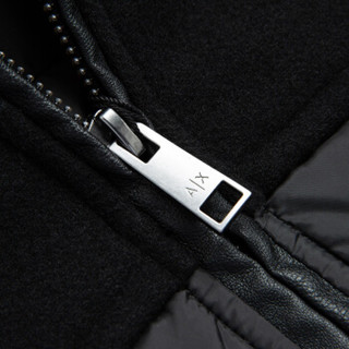 ARMANI EXCHANGE阿玛尼奢侈品男士时尚撞色横条纹棉服 6ZZK06-ZNKFZ BLACK-1200 M