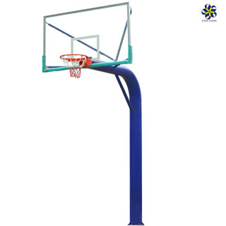 星加坊篮球架 户外成人标准地埋篮球架 配钢化玻璃篮板 地埋式篮球架 圆管