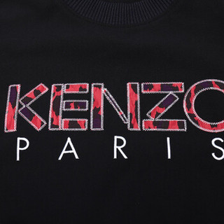 KENZO 高田贤三 男士黑色LOGO图案混纺圆领卫衣运动衫 F86 5SW604 1RH 99 M码