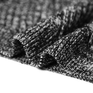 Markless 30%羊毛男士高领毛衣加厚修身针织衫青年毛线MSA7703M 黑白色 175/L