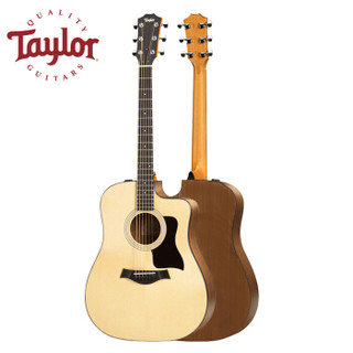 泰勒（Taylor）100系列单板民谣木吉他 云杉面板桃胡木背侧板D型 ES2拾音器 110CE 2017缺角电箱41寸