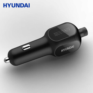 现代（HYUNDAI）车载mp3播放器蓝牙免提电话车载充电器U盘汽车点烟器FM发射器双USB接口一拖二 S-12