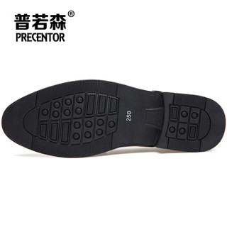 Precentor 普若森 英伦男士商务休闲漆皮正装皮鞋 1085 黑色 40