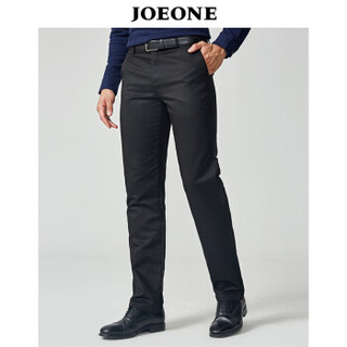 九牧王（JOEONE）休闲裤 男士2018年秋季新款商务休闲男裤185/102C黑色JB185044T