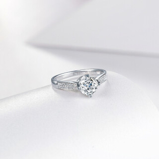 周六福 珠宝女款钻石戒指 时尚钻石镶嵌结婚钻戒 KGDB023311 100分 SI/H