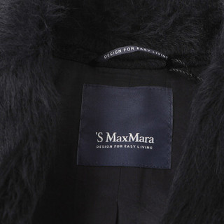 MAX MARA STUDIO 麦丝玛拉 女士黑色混纺长款大衣 GUELFO 002 42