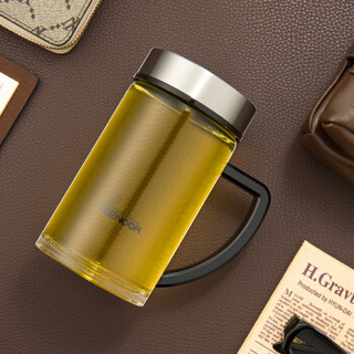 希诺（HEENOOR）玻璃杯便携家用茶杯子带手柄商务办公水杯XN-9021 630ml