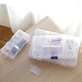 洁比世 多格透明储物盒收纳盒首饰盒整理盒药盒自由拼装 24格