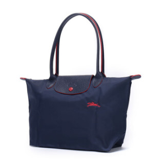 LONGCHAMP 珑骧 女士LE PLIAGE系列 海军蓝色织物小号长柄可折叠手提单肩包 2605 619 556