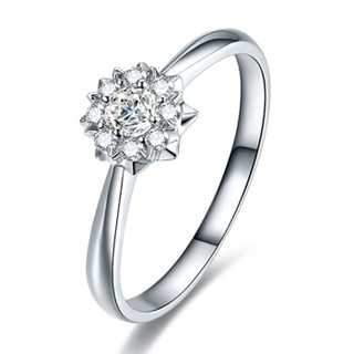 鸣钻国际 邂逅 钻石对戒 白18k金钻戒 结婚求婚戒指 情侣款