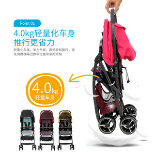 Joie 巧儿宜 婴儿推车轻便携可折叠可坐可躺儿童手推车伞车恩丽S1302缤纷红