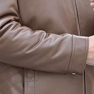 金盾（KIN DON）绵羊皮衣 新品男士翻领水貂皮衣外套5017-1627深棕色XL