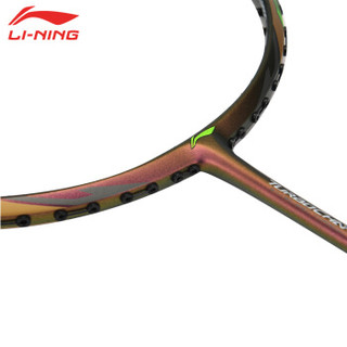 李宁（LI-NING）全新 能量75D 羽毛球拍单拍能量聚合全碳素 傅海峰比赛用拍 速度进攻型 流光绿