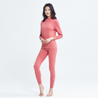 YOUR SUN 宜而爽 男女情侣秋衣秋裤男女保暖内衣套装男女三层加厚全棉(半高领)保暖套装 14000113436 女款 石版玫瑰 L/165