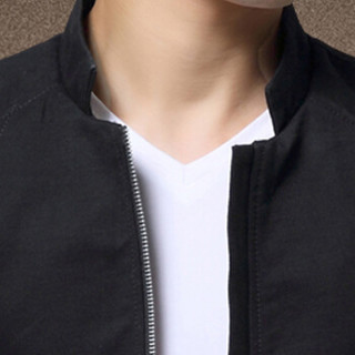 俞兆林（YUZHAOLIN）夹克 男士时尚立领纯色夹克外套2021-780黑色M
