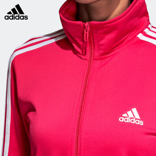 adidas 阿迪达斯 运动服套装女款春秋款长袖外套篮球服跑步休闲长裤羽毛球服 CY3518 粉黑 S码