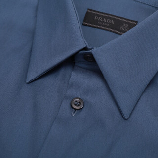 PRADA 普拉达 男士空军蓝色混纺长袖衬衫 UCM971 F62 F0D57 42码 185/104A