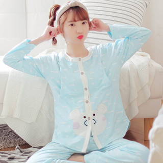 诺宜（nuoyi）月子装月子服家居服哺乳衣孕产妇睡衣J38037蓝色L