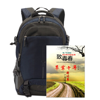 史努比（SNOOPY）双肩包男韩版旅游背包男士15.6英寸电脑包 SN9039深蓝