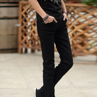 金盾（KIN DON）牛仔裤 新款男士时尚弹力牛仔裤B235-102黑色34