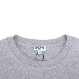 KENZO 高田贤三 男士鸽灰色LOGO图案棉质圆领长袖T恤卫衣 F66 5TS152 4BD 95 M码