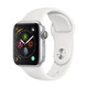 Apple 苹果 Watch Series 4 智能手表（银色铝金属、GPS、40mm、白色运动表带）