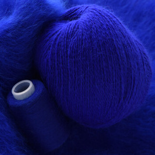 牧心 羊绒线 长毛毛线 14/2中粗线 手编机织均可 婴儿宝宝毛线 围巾线Z06 宝蓝色