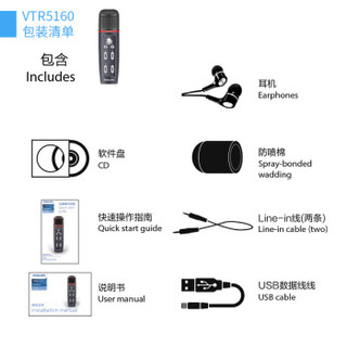 飞利浦（PHILIPS）VTR5160 高品质多功能语音麦克风 K歌 录音 语音转文本 粉色