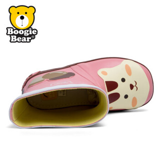 Boogie Bear韩国童鞋儿童雨鞋防滑女童雨靴男童中筒学生水鞋 BB191R0204 松鼠粉色 28
