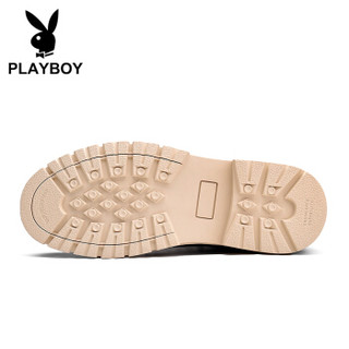 PLAYBOY 花花公子 英伦时尚休闲马丁靴子男高帮百搭 DA75219 咖啡 40