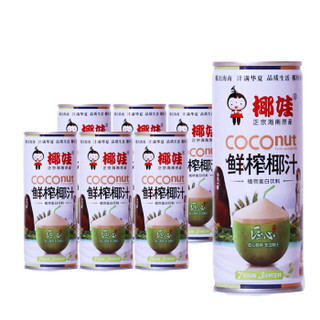 椰娃 椰汁 海南特产 正宗鲜榨椰汁 245ML*6铁罐装 生榨椰子汁椰奶植物蛋白饮料