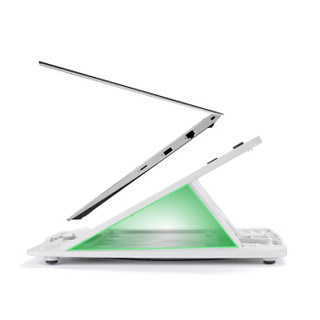 绿巨能 (llano)笔记本支架 笔记本散热器 带转盘升降桌6档调节 便携折叠电脑支架 置物架 笔记本配件Z9 白色