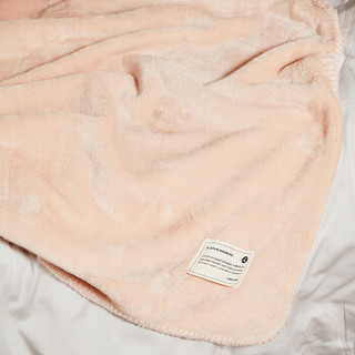 三利 毛毯家纺 A类标准 双层加厚保暖绒毯子 法兰绒居家办公午睡毯 四季通用被子盖毯 200×230cm 藕粉色