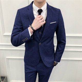 雅鹿 西服套装男2018秋冬新款男士商务正装聚会婚礼西服套装 CG-1668 蓝色（两件套） M外套+30西裤