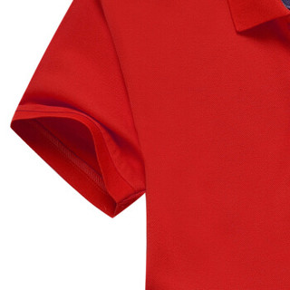 卡帝乐鳄鱼(CARTELO)短袖T恤男女情侣款棉翻领商务休闲男装t恤POLO衫 KFT0812 大红色（女） XL
